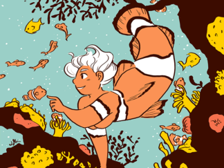 PRINT: CLOWNFISH MERMAID